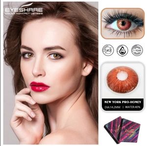 Fashionable Color Lens Natural Honey Color With Case